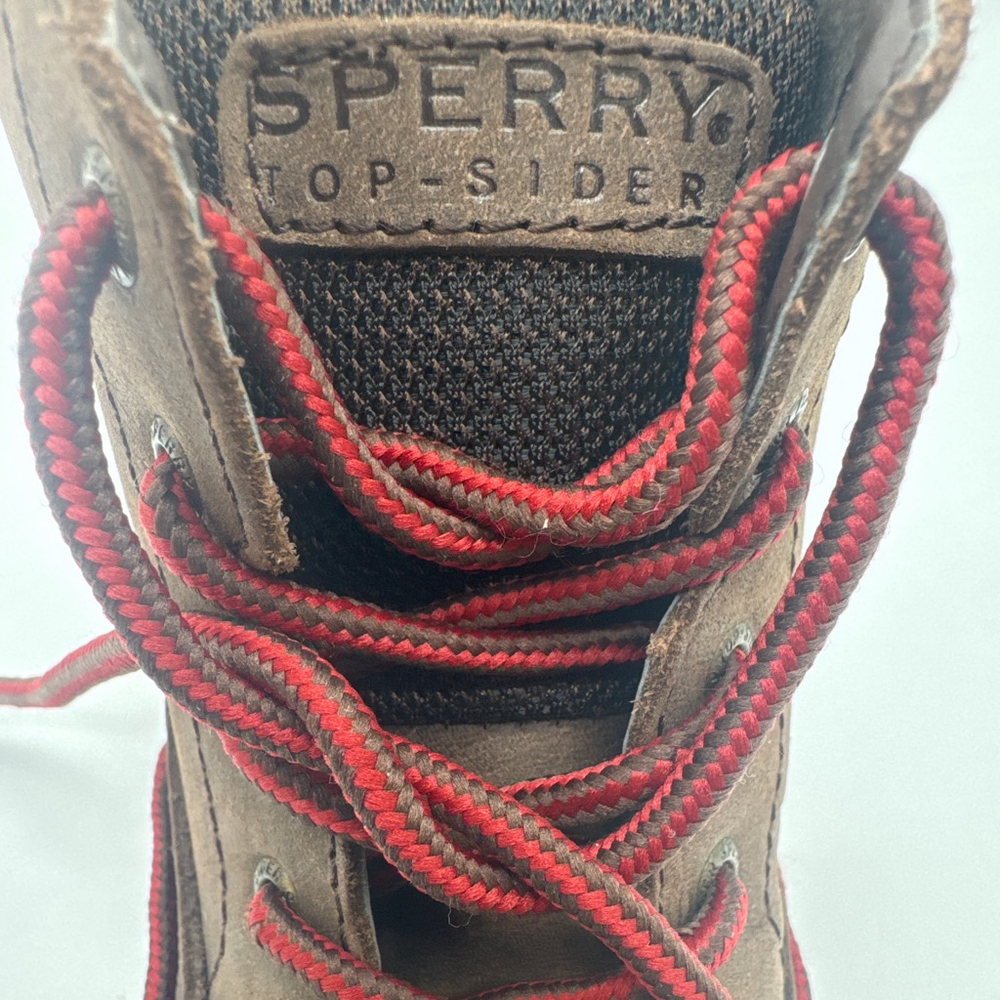 Boys SPERRY Billfish Boots Size 3M Brown with Red Laces - Picture 3 of 7